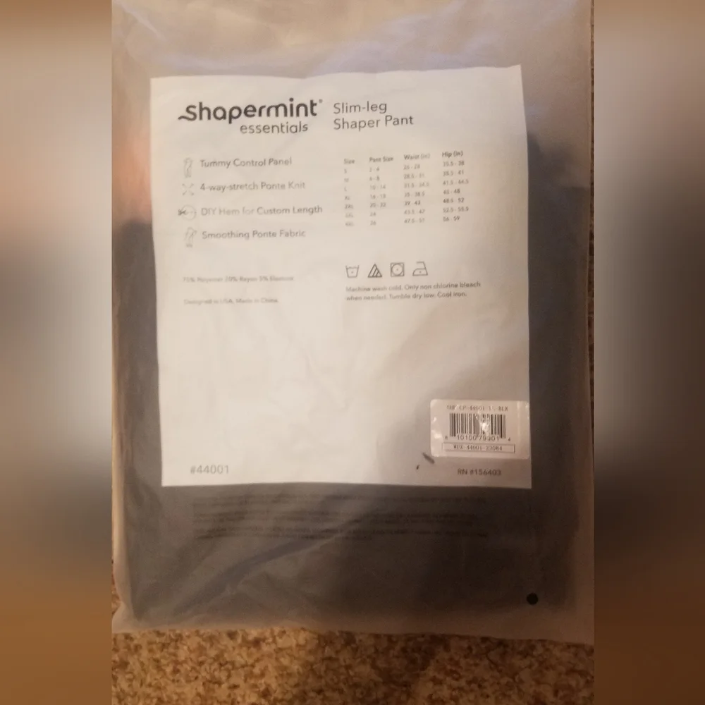NWT Shapermint Essentials Black Slim Leg Shaper Pant XL